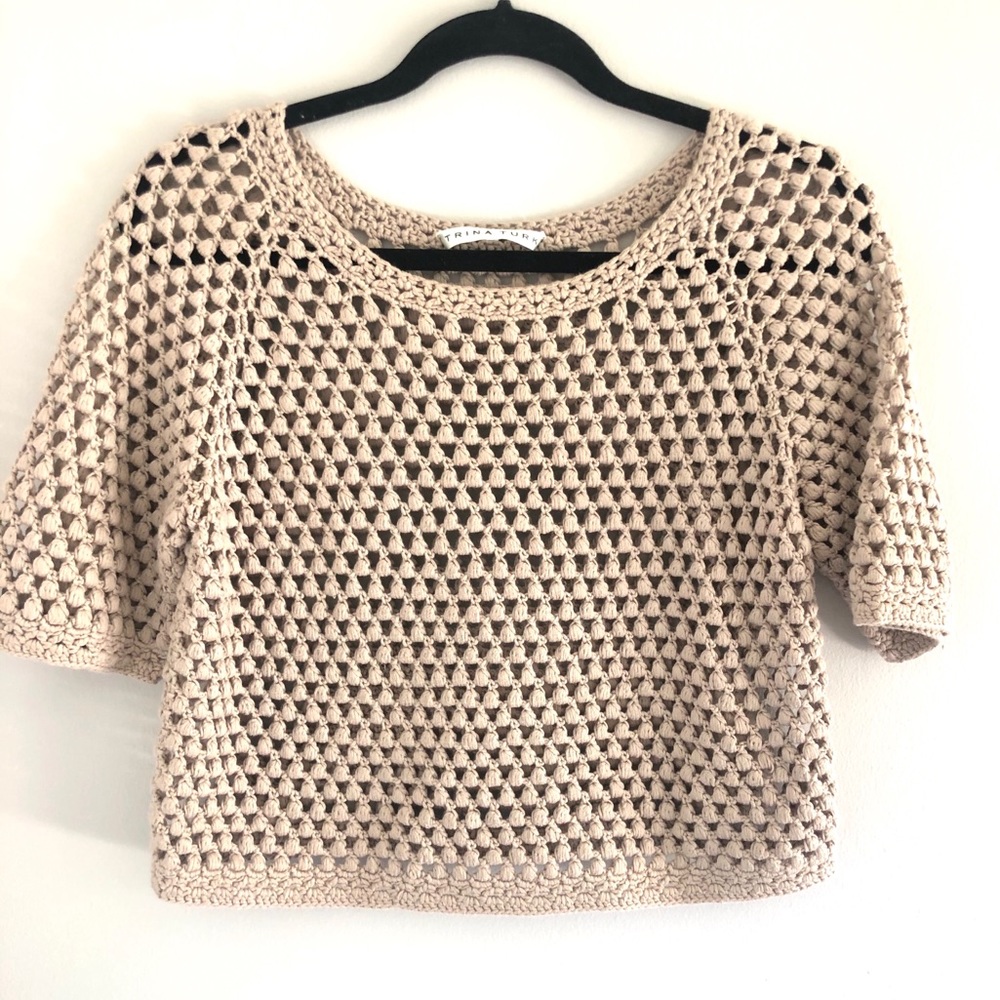 Trina Turk Cotton Peekaboo Weave Sweater